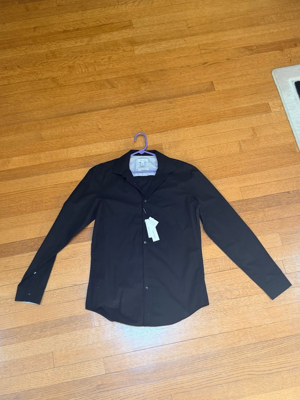 Calvin Klein Black Long-Sleeve Dress Shirt